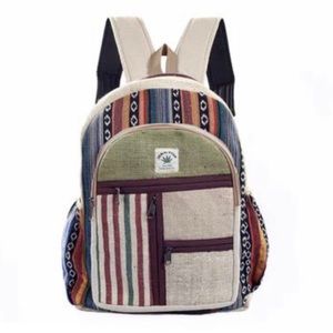 100% Handmade Multi Pocket Hemp Backpack